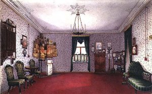 Un salon russe avec un coin icône - Ivan Petrovich Volski