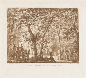 Carrosse et promeneurs dans le Haarlemmerhout - Izaak Jansz. de Wit