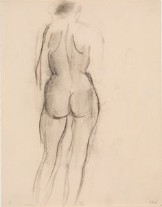 Modèle féminin debout, vu de dos