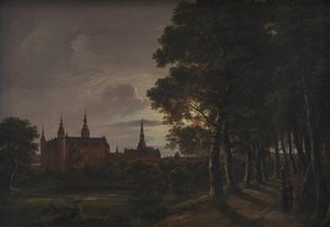 Château de Frederiksborg au clair de lune - Johan Christian Dahl