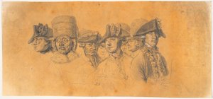 Préparation pour la gravure : Frédéric le Grand rentre chez lui après une revue à Potsdam