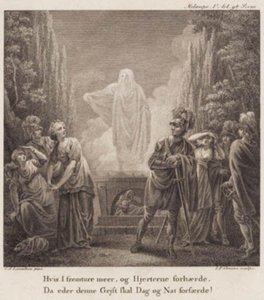 Melampe. Si vous persistez davantage, et endurcissez vos cœurs, alors cet esprit vous terrifiera jour et nuit? Gravure d