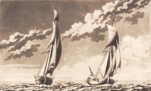 Suite de navires. 2 yachts - J.F. Clemens