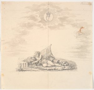 Vignette de titre pour une carte marine : "Carte des Détroits et du Sund" - J.F. Clemens