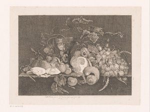 Nature morte avec fruits et huîtres