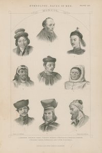 Neuf visages de différentes races mongoles - J.L. Williams