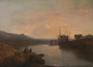 Château de Harlech, depuis Tygwyn Ferry, crépuscule d