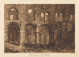 Cathédrale de Holy Island, publiée en 1808 - Joseph Mallord William Turner