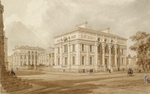 Vue sud-est du bâtiment Taylor et des galeries universitaires