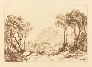 Le Château au-dessus des prés, publié en 1808 - Joseph Mallord William Turner