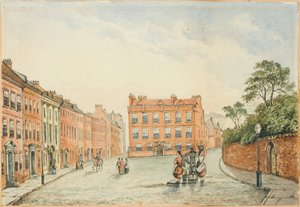 Maison de la Croix avec la pompe des Vicaires, Newcastle - J.R. Dewar