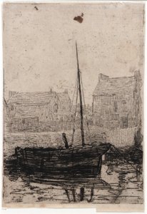 Bateau amarré--Île de Man - J. Alden Weir