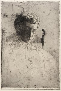 Femme regardant vers le bas - J. Alden Weir