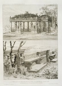 Pergola de La Maison Rouge près de Villemomble, conçue par Cordier, et terrasse de la Villa Borghese, Rome, c.1880