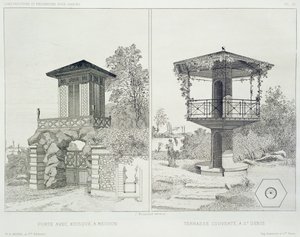 Portail avec kiosque, Meudon, et terrasse couverte, St. Denis, d