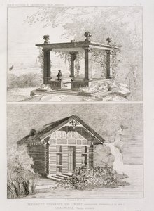 Terrasse couverte de ciment et tonnelle conçue par Danjoy, c.1880