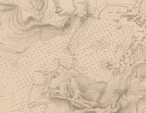 Grèce, le Pirée ou Port Drako relevé par le Commandant Thomas Graves, H.M.S. Beacon 1840 (détail) - J. & C. Walker