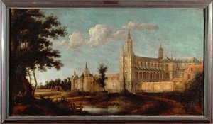 Abbaye de Saint Amand près de Valenciennes, France, détruite en 1789 pendant la Révolution française (huile sur toile) - J. F. Neyts