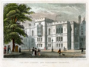 La nouvelle bibliothèque et les chambres du Parlement, Westminster, Londres