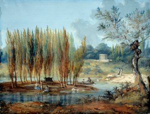 Vue de la tombe du philosophe suisse Jean-Jacques Rousseau à Ermenonville