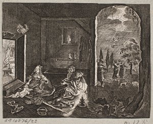 Illustration pour Adam Olearius, "Persianischer Rosenthal von einem Sinnreichen Poeten Schich Saadi [...]", Schleswig 1660 - J. Muller
