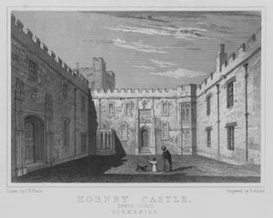 Château de Hornby, cour intérieure, Yorkshire