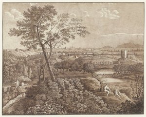 Paysage italien autour de Rome - J. Pallard