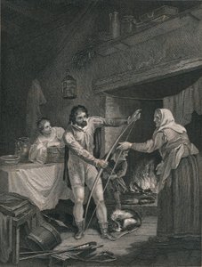 Alfred dans le cottage du vacher, milieu du 19e siècle - J. Rogers
