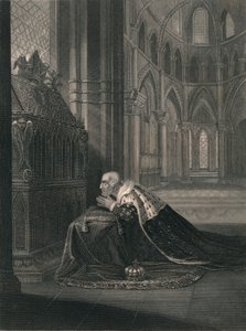 Louis VII, roi de France, devant la tombe de Becket, milieu du XIXe siècle
