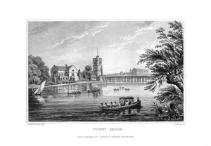 Pont de Putney, Londres, 1829 - J. Rogers