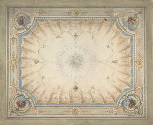 Conception de plafond pour le boudoir, Ardgowan, vers 1868 - J. S. Pearse.