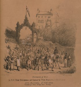Entrée de leurs A.S.S. La Duchesse de Kent et La Princesse Victoria à Hastings - J. Thorpe