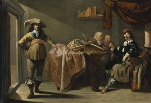 Aumône dans un bureau de notaire