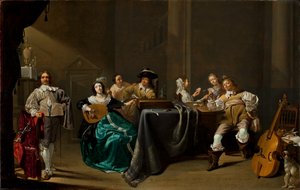 Joueurs de cartes et fêtards