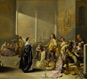 Scène de salle de garde avec butin de guerre