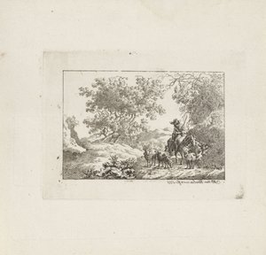 Berger à cheval avec troupeau - Jacob Elias van Varelen