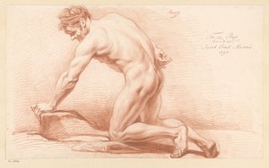 Nu masculin agenouillé, vu de côté (2e prix 1797)
