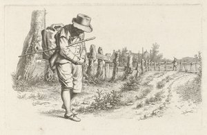 Voyageur sur un chemin de campagne