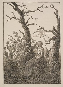 Mélancolie. La femme avec la toile d
