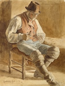 Pêcheur réparant un filet, 1834