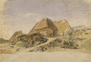 Cabines de pêcheurs à la plage de Hopesberg, 1834 - Jacob Gensler
