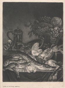 Nature morte avec poisson et volaille