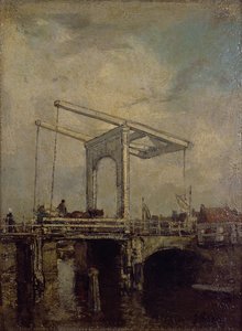 Un pont-levis dans une ville hollandaise, 1875