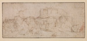 Paysage avec un château sur un rocher