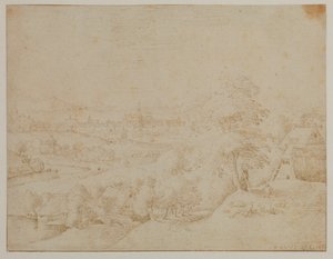 Paysage avec une ville, XVIe siècle