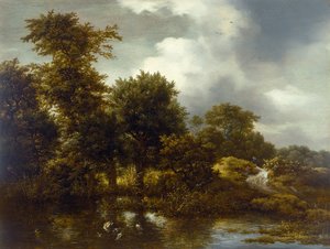 Paysage boisé avec un étang, fin des années 1640