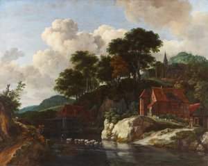 Paysage vallonné avec un moulin à eau, vers 1670