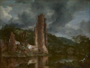 Paysage avec les ruines du château d