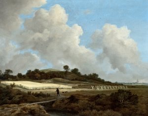 Vue des Champs de Blé avec une Ville Lointaine
