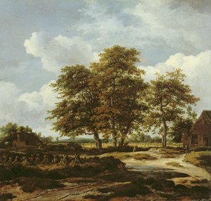 Paysage boisé avec champs de maïs